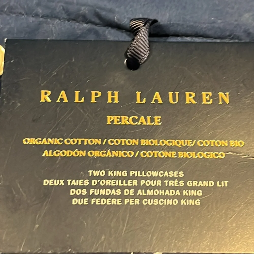 Ralph Lauren RL Organic Cotton 464 Thread Count Percale 2 King Pillowcases